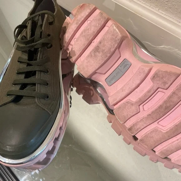 Raf Simons Green and Pink adidas Originals Edition RS Detroit Runner Sneakers - Picture 10 of 16
